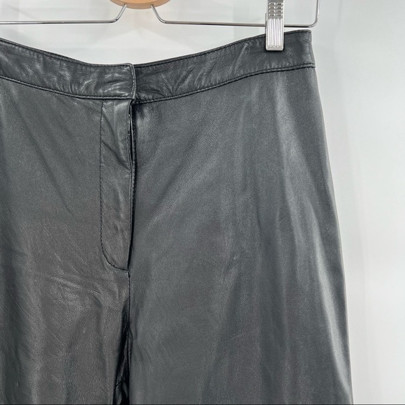 DANIER leather line leather black high rise pants size 10 - Picture 4 of 6